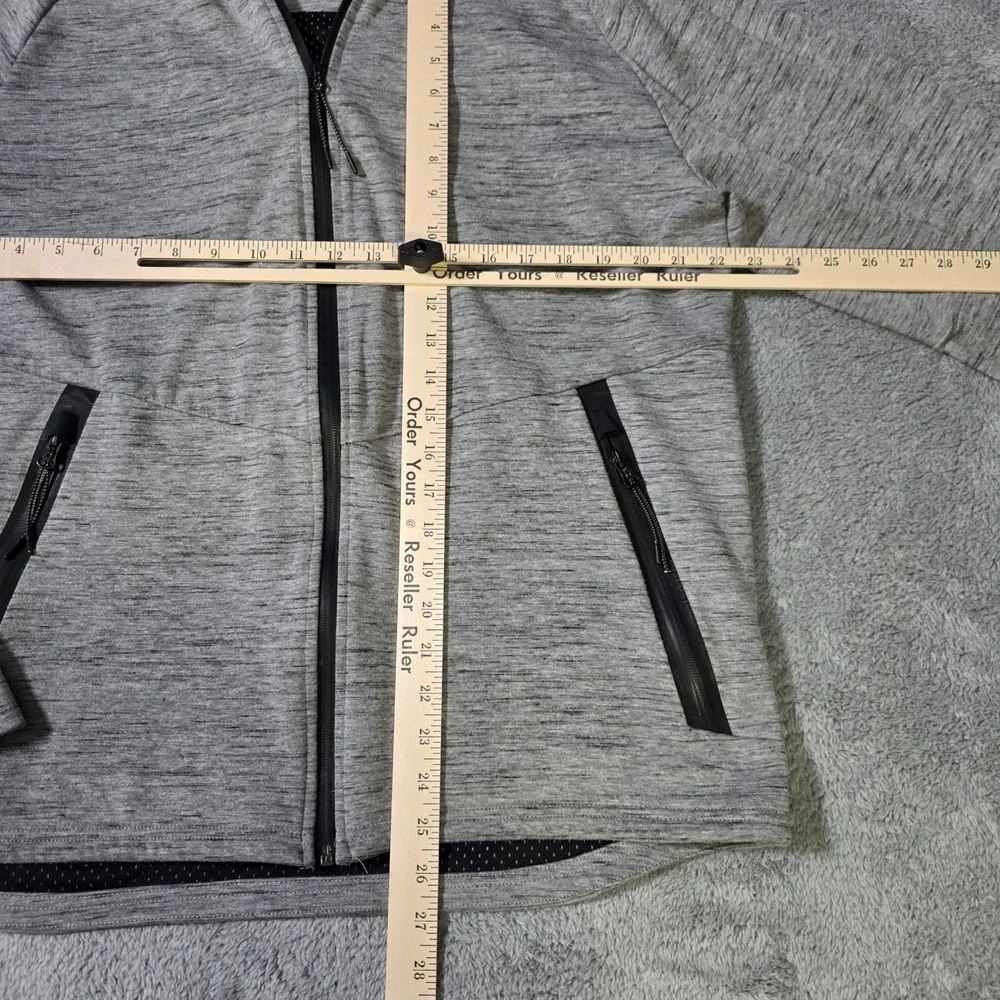 Champion‎ Mens L Full Zip Hoodie Gray Heathered Mesh Lined C9 Athletic Jacket
